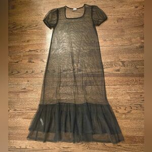 Free People Black Sheer Maxi Dress Bridgerton Holiday Christmas